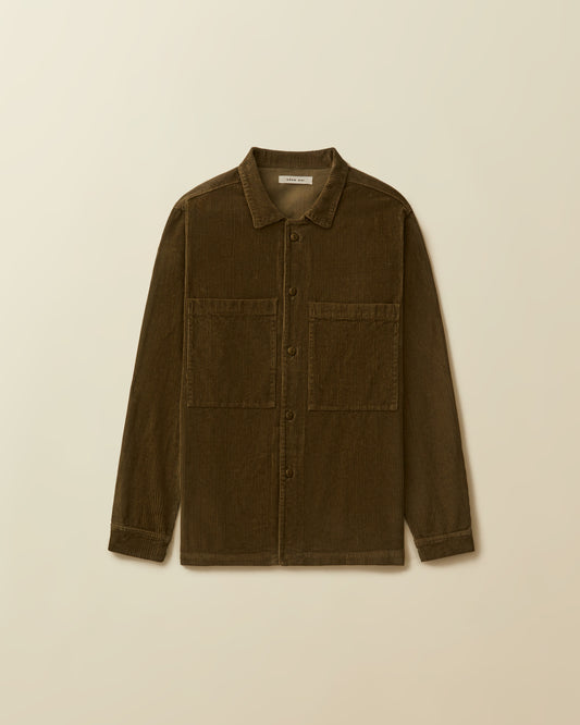 Corduroy 2 Pocket Shirt Jacket ( Olive )