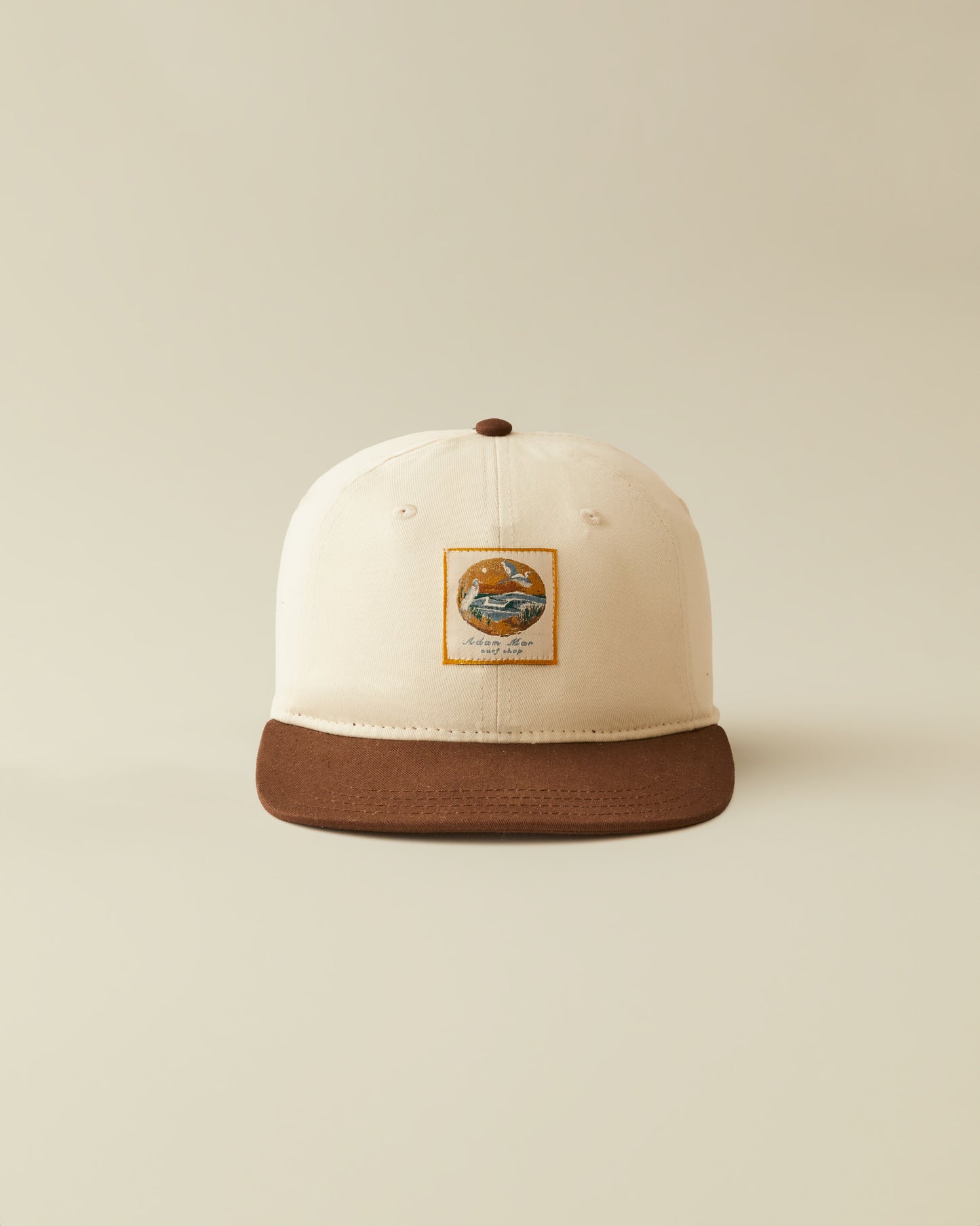 Leather Strapback- ( Cream and Brown Canvas )