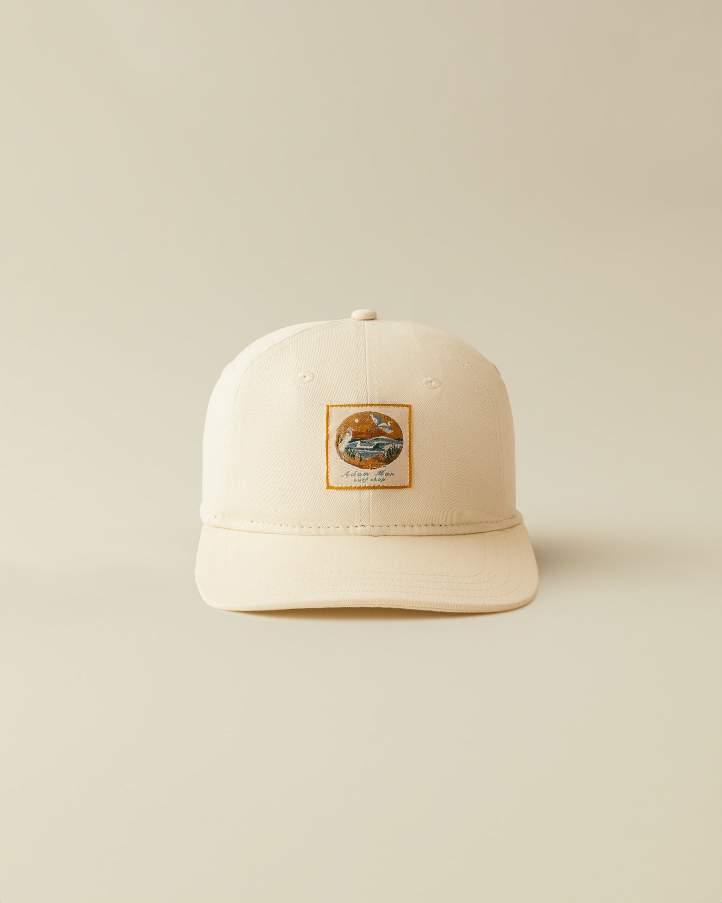 Leather Strapback- ( Cream Canvas )