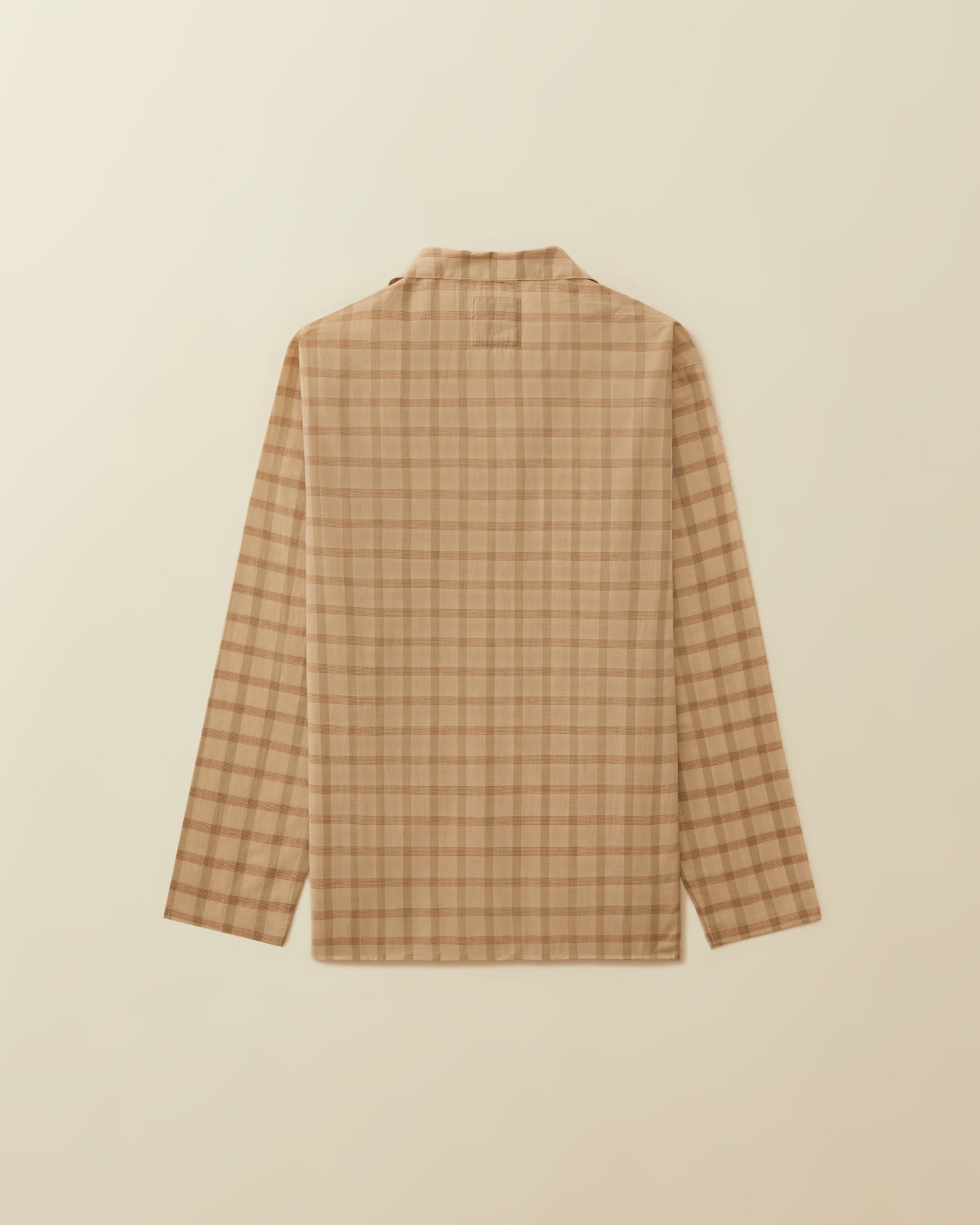 4 Pocket Plaid Shirt Jacket ( cream )